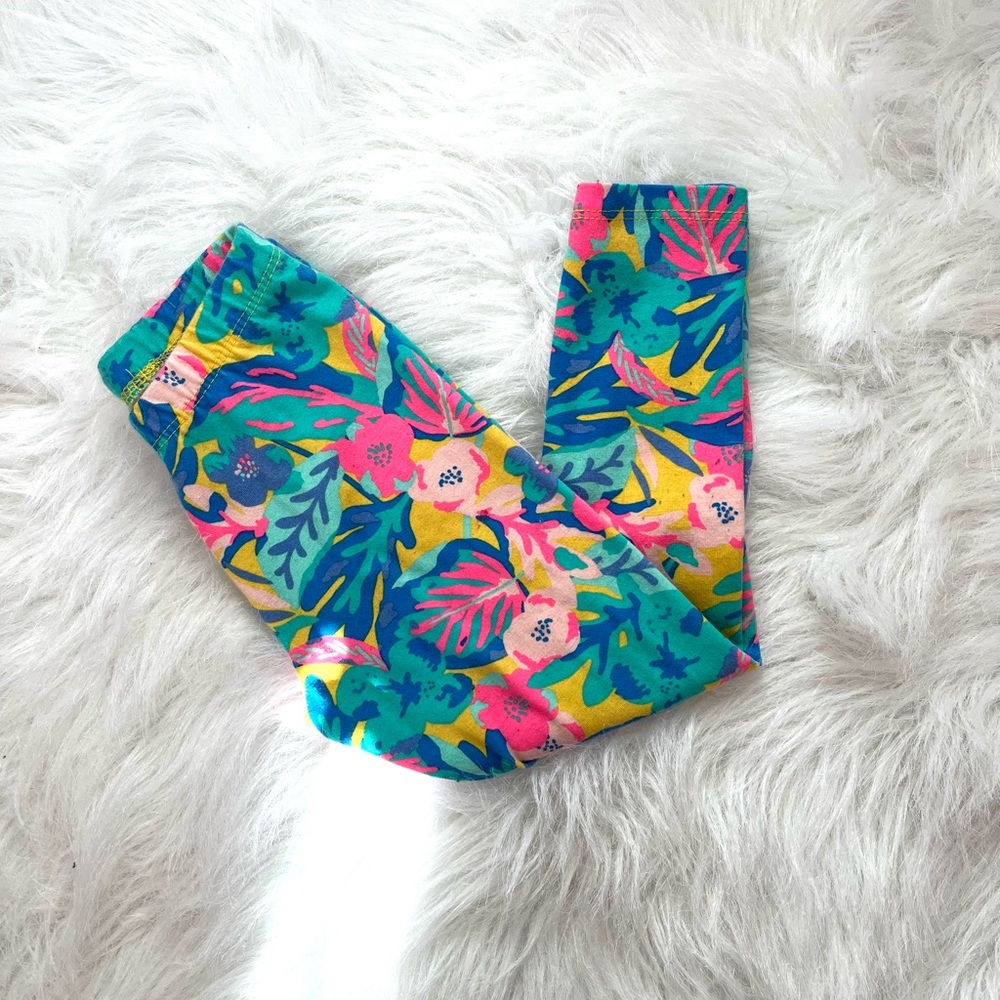 CAT & JACK | BRIGHT RAINBOW RETRO FLORAL LEGGING PANTS | 3T